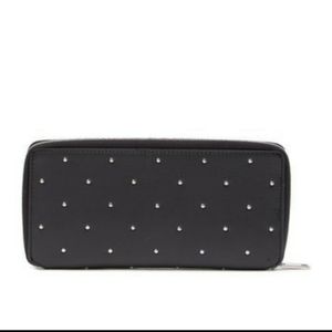 Rag & Bone Black Studded Zip Around Zippy Wallet
